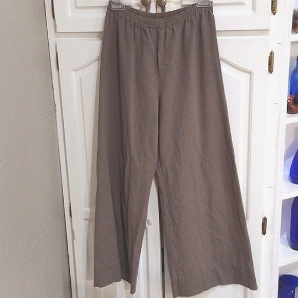 Soft Surroundings Tan Cotton Wide Leg Pants women's Size Small - Picture 3 of 5